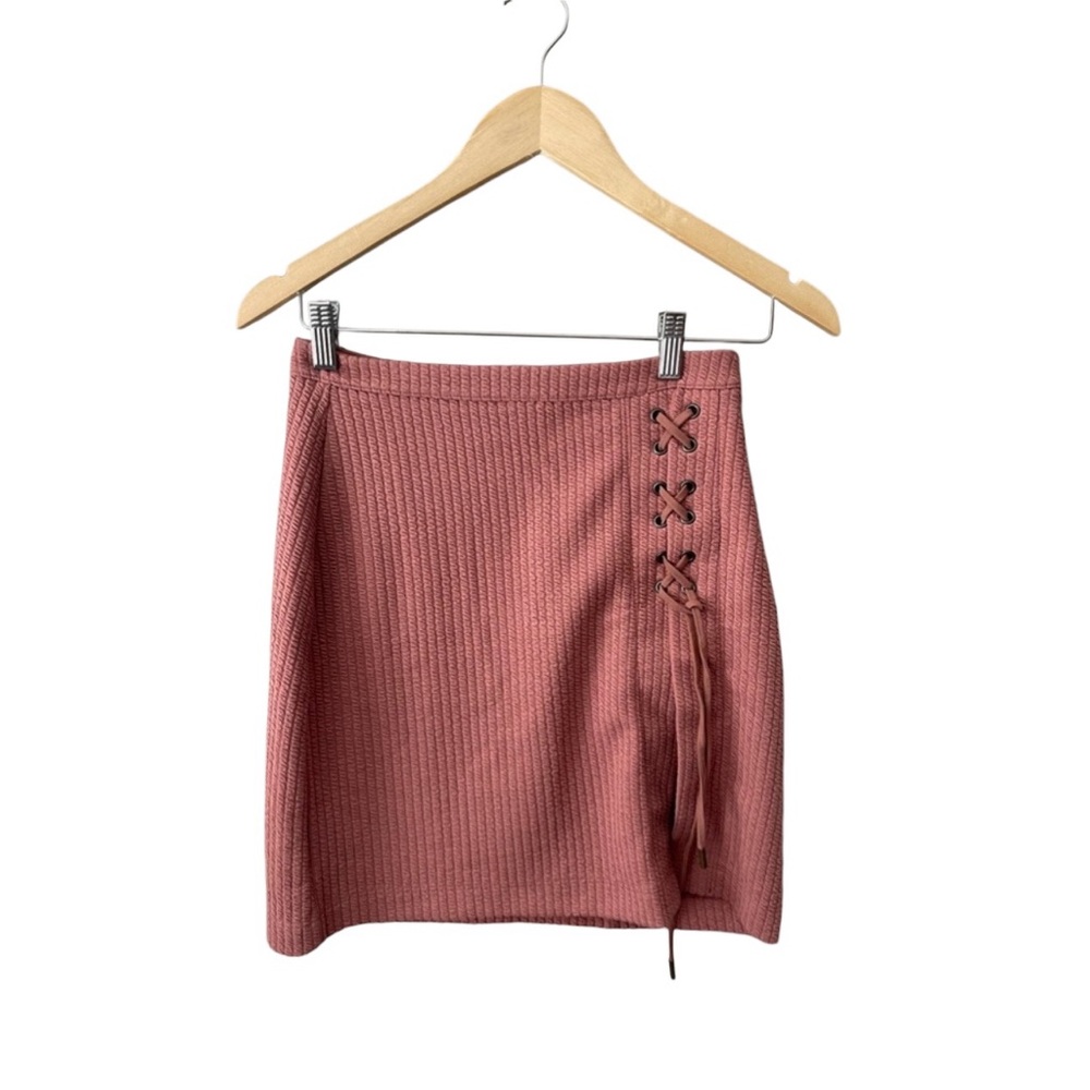 Anthropologie Lace Side Mini Skirt